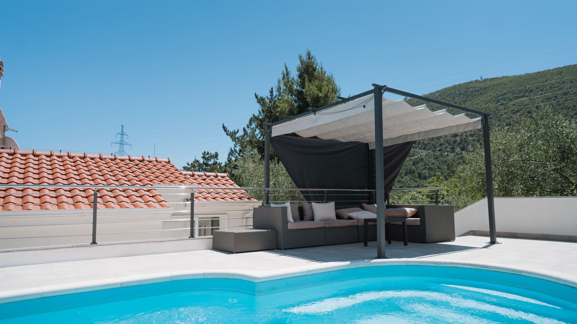Poolside cabana lounge